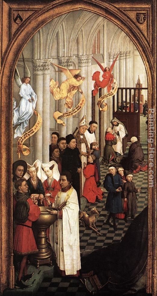 Rogier van der Weyden Seven Sacraments Altarpiece left wing